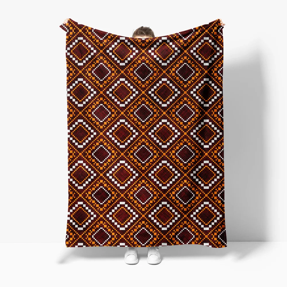 African Print Throw Blanket Dashiki Kilimanjaro Kilim Pattern Cotton Sofa Bed Throw for Home Decor Gift