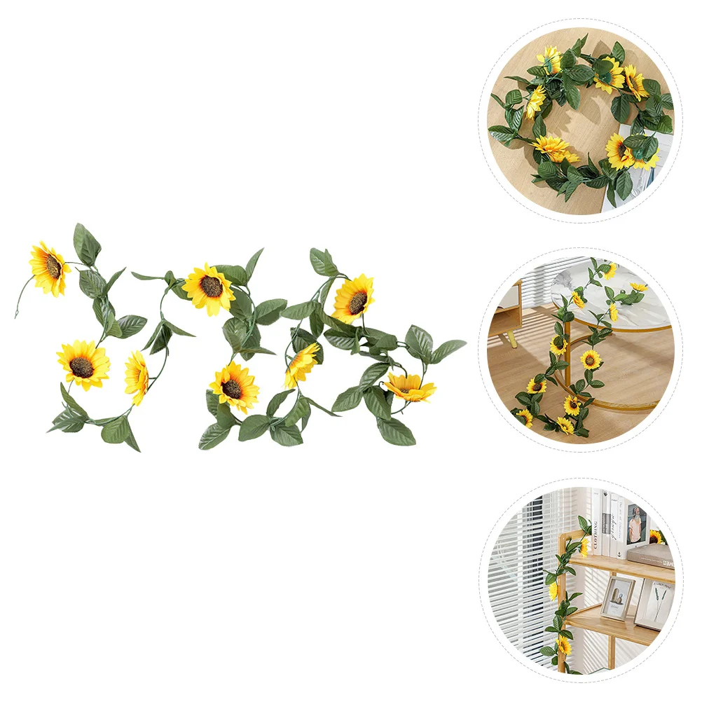 

Outdoor Ornaments Simulated Sunflower Vine Artificial Plants Fake Hanging Wedding Decorations Yellow Vines