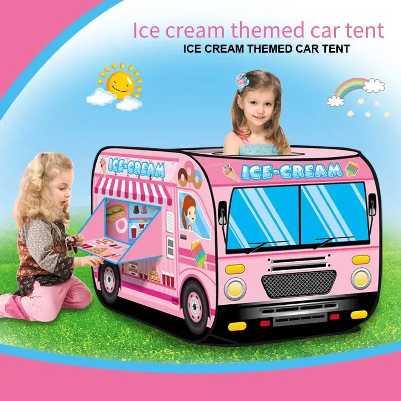 Tienda de campaña con camión de bomberos que rebota automática para niños, bolsa para conductores de helado, casa de juegos, juguete de interacción entre padres e hijos para niños