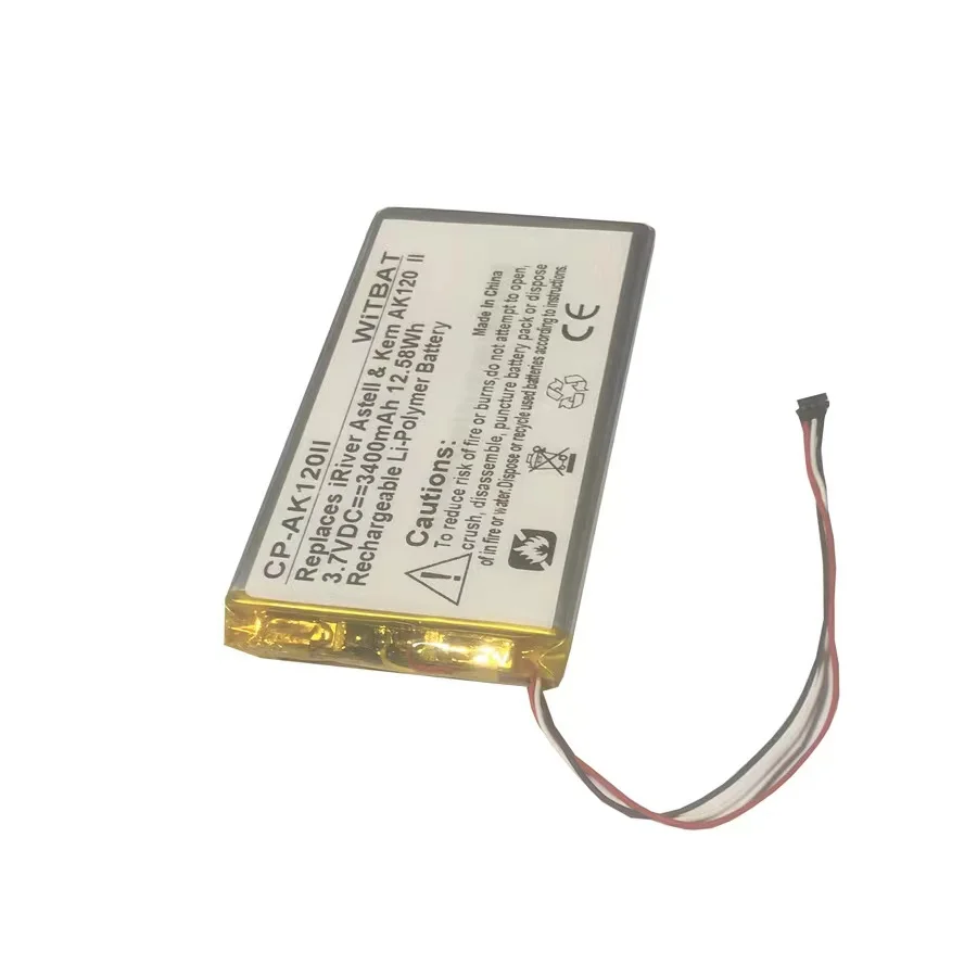 New 3.7V 3400mAh Li-Polymer Battery for iRiver Astell & Kern AK120 II Rechargeable Accumulator pack Replacement