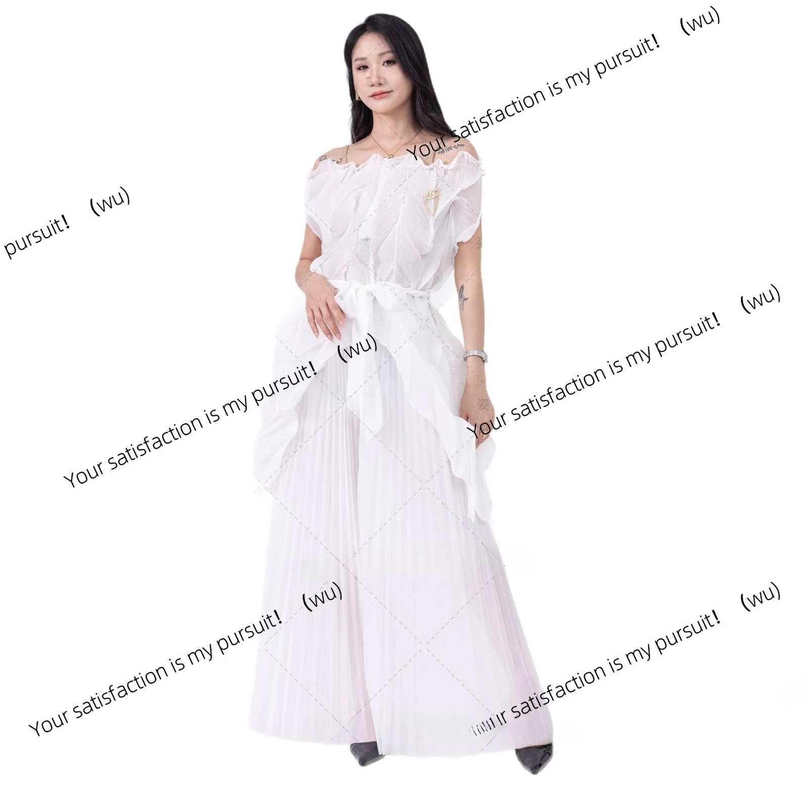 Europäischer und amerikanischer Stil, Freizeitanzug für Damen, High-End-Miyake-Plissee, zweiteiliges Set, Temperament, afrikanische Mode, plissiert