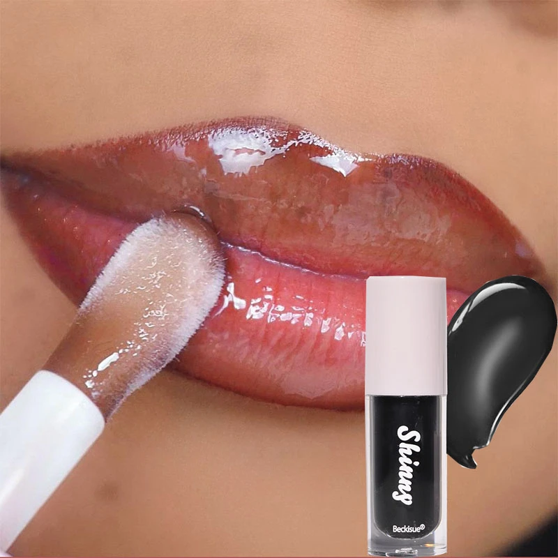 8g Semi transparent black lip oil water gloss mirror finish high gloss moisturizing transparent brown sugar color Skin care