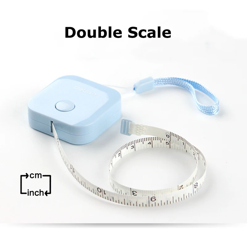 Deli Mini Leather Tape Measure 1.5M Kawaii Ruler Candy Color линейка  Portable Ruler Tapeline Tailor Clothing Stationery Tool