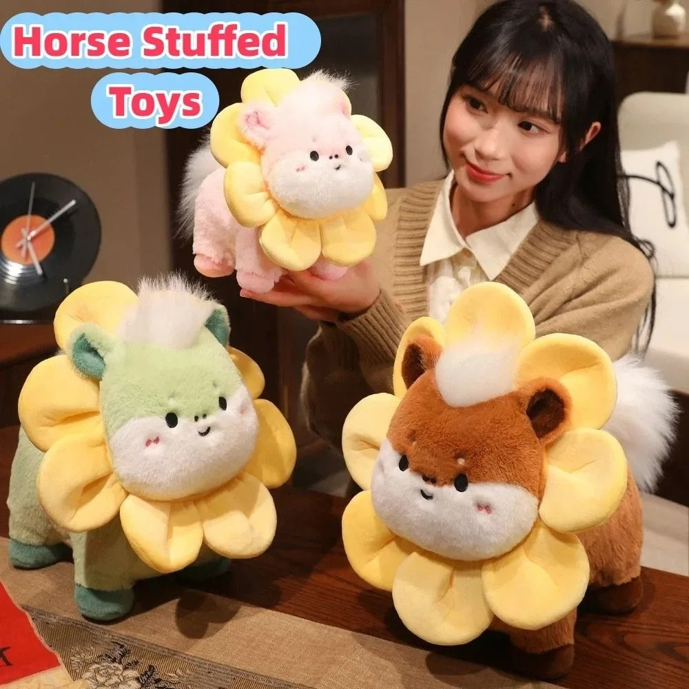 

Traditional Cartoon Horse Stuffed Toys Lucky 20cm Pony Cute Animal Embroidery Chinese Zodiac Horse Friends Gift