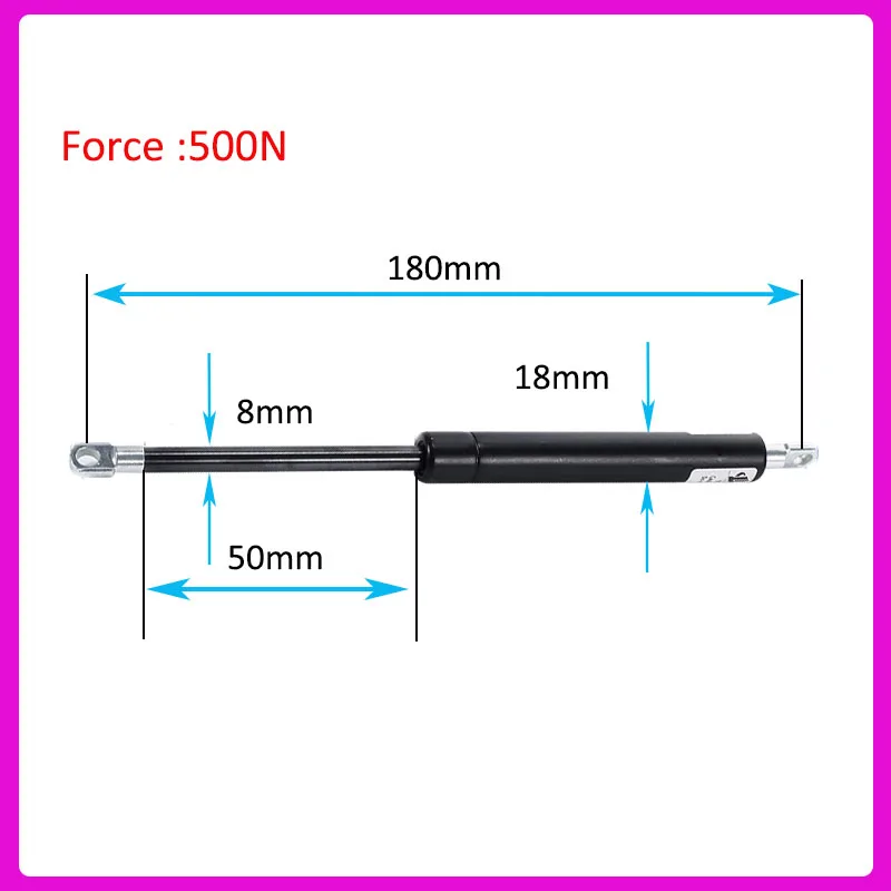 1 PC 180mm 500N Universal  Strut Bars Gas Spring  Shock Absorber Hydraulic Lift Support Strut Bar RV Bed Car Machine Furniture