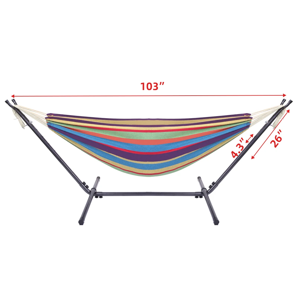 Hammock Set Contain Hammock Frame Small Color Bar Hammock Natural Rope Easy to Hang and Assembly[US-Stock]