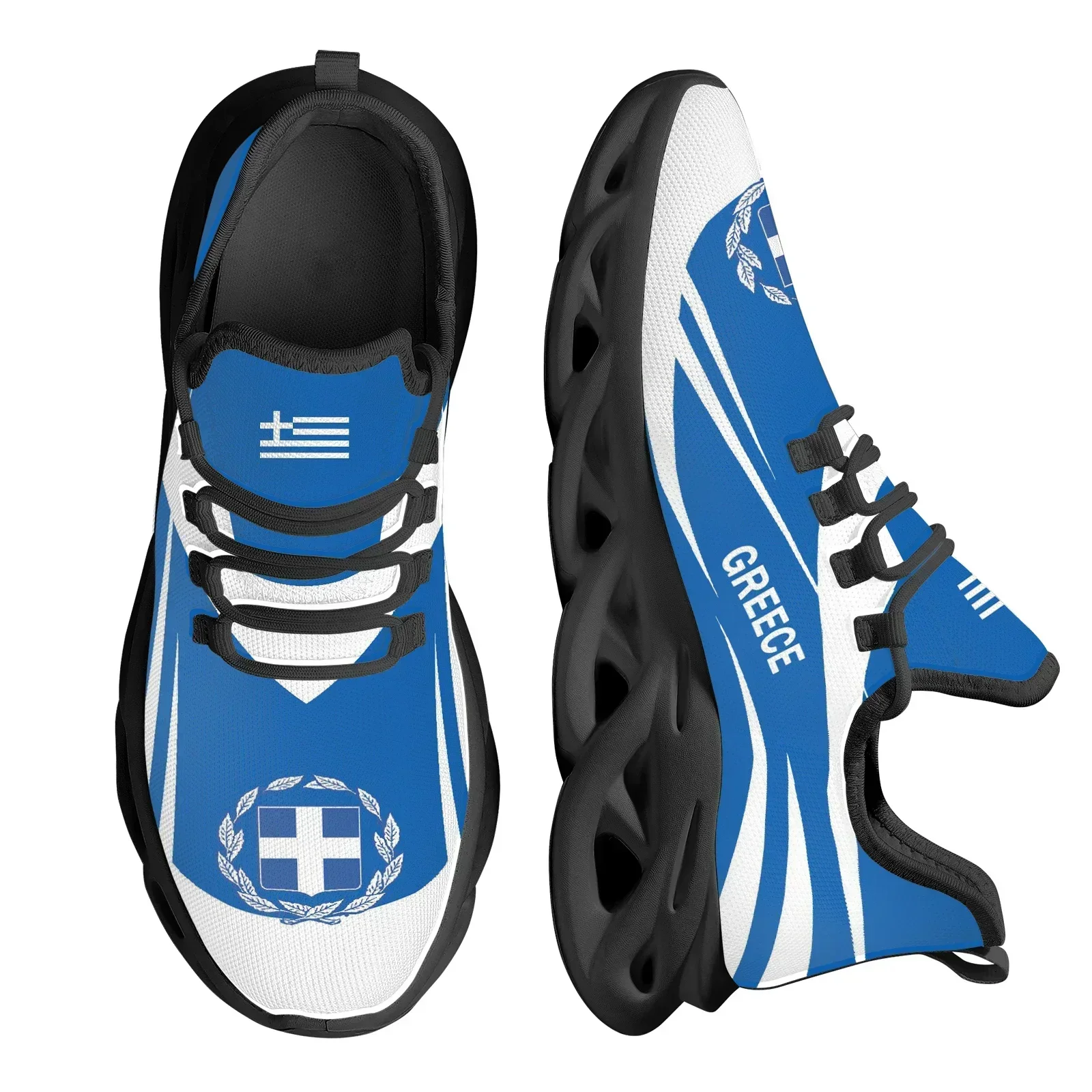 Greece National Flag And National Emblem Design Lightweight Outdoor Sports Shoes Popular Models Demand Custom Shoes