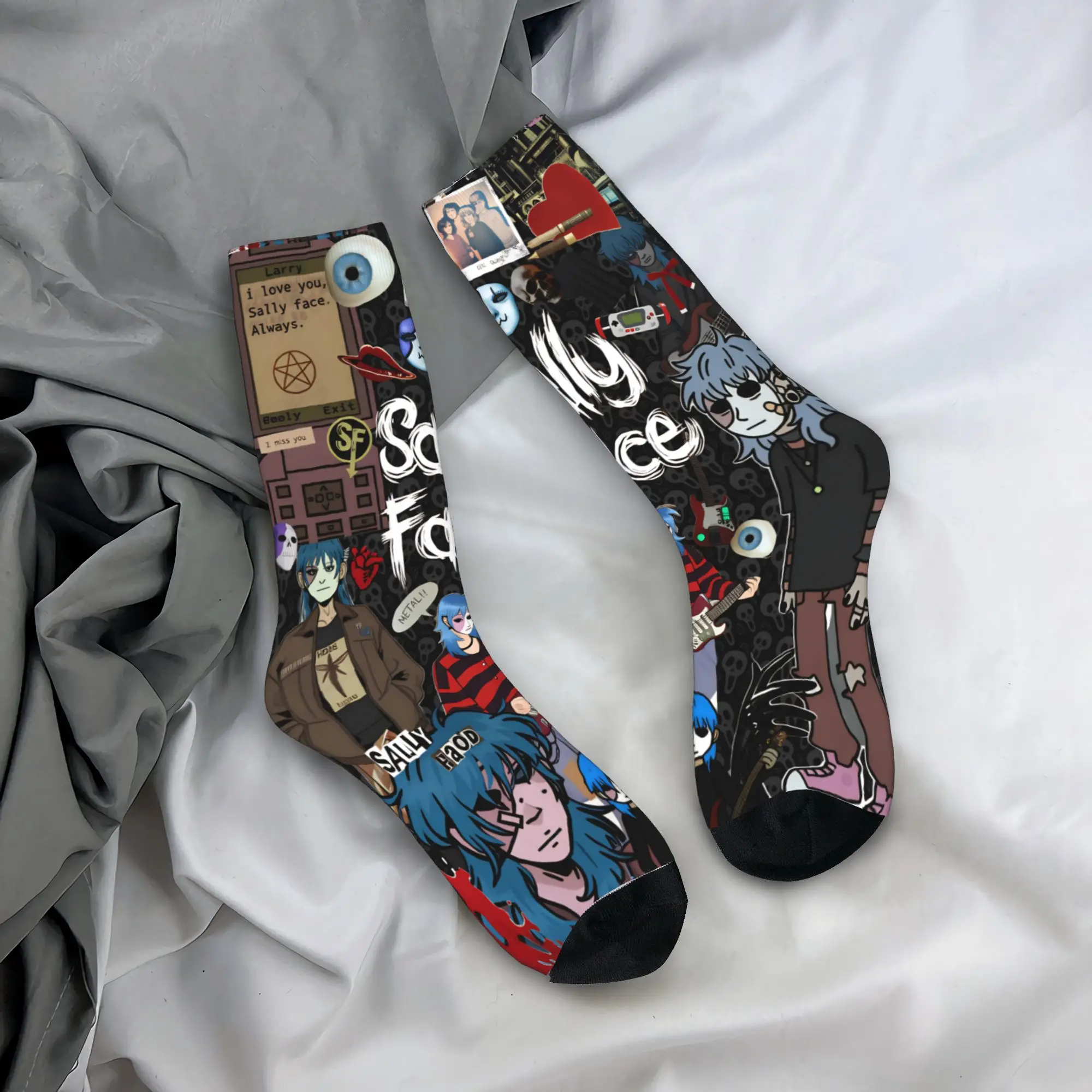 

Sally Face Game Anime SF Socks Winter Stockings Funny Unisex Men Warm Soft Socks Custom Outdoor Anti Sweat Socks