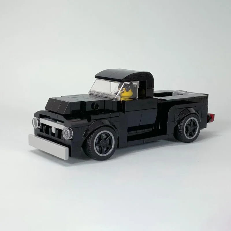Vintage American Classic F-100 Pickup Truck MOC Blocks Retro Old-Style Pickup Model for Assembly, Collection & Desktop Display
