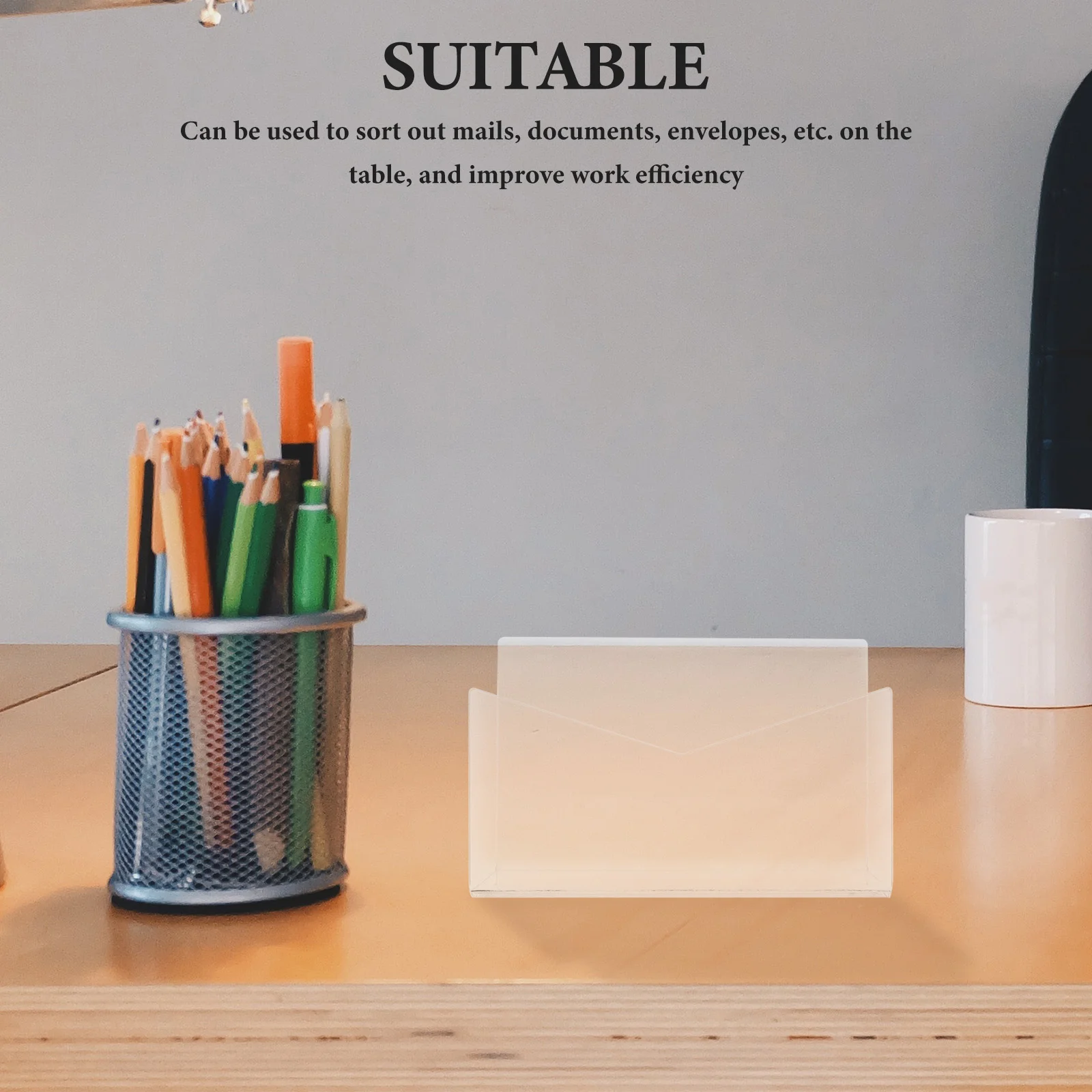 Organizador de correo, porta cartas para escritorio, bandeja de papel acrílico, estante, exhibición de postales