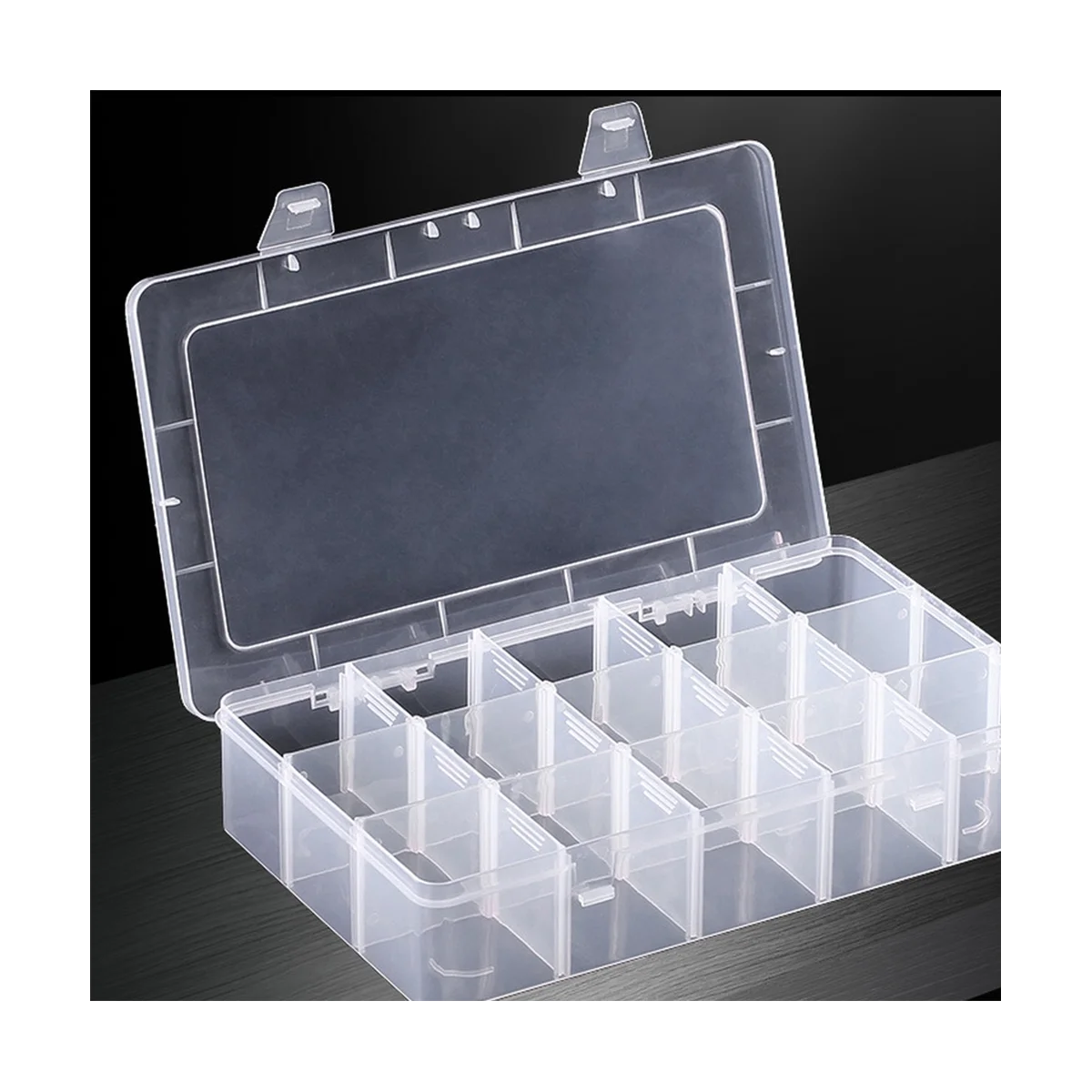 3Pcs Transparent Detachable Grid Hardware and Electronic Components Jewelry Box Tape Stationery Plastic Box