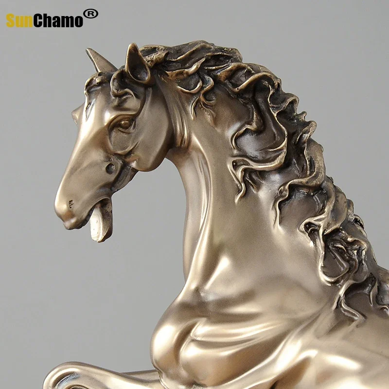 Bronze Cold Cast Horse Statue Art Sculpture Decoration Abstract Animal Resin Crafts Home Decorations Accessories for Living Room