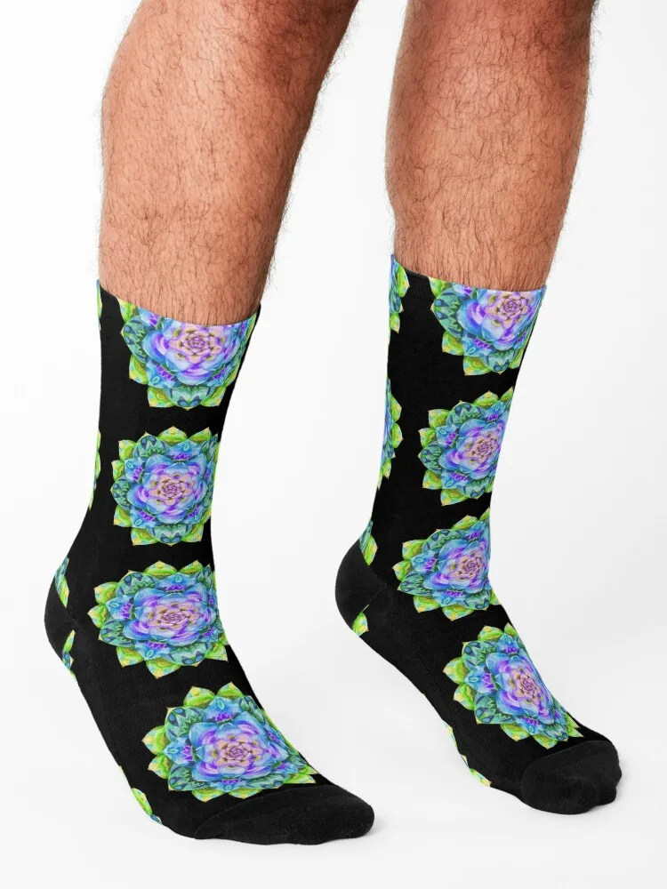 Psychedelic Artichoke Yellow Socks loose sheer Antiskid soccer designer brand Woman Socks Men's