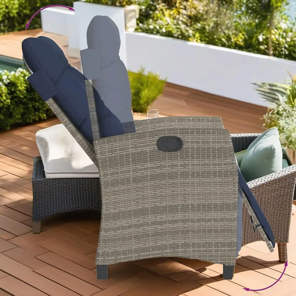 9-Piece Gray Rattan Patio Dining Set with Cushions - Outdoor Furniture for Comfort & Style