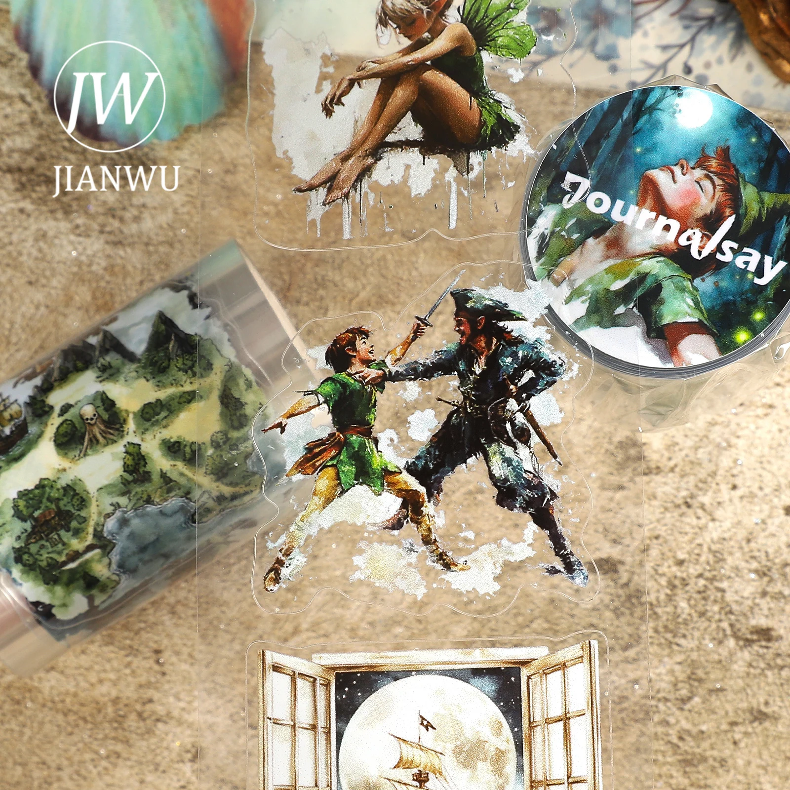 JIANWU 60 مللي متر * 200 سنتيمتر خمر نيفرلاند خرافة المشهد المواد الكولاج سكرابوكينغ PET الشريط الإبداعية DIY بها بنفسك مجلة القرطاسية