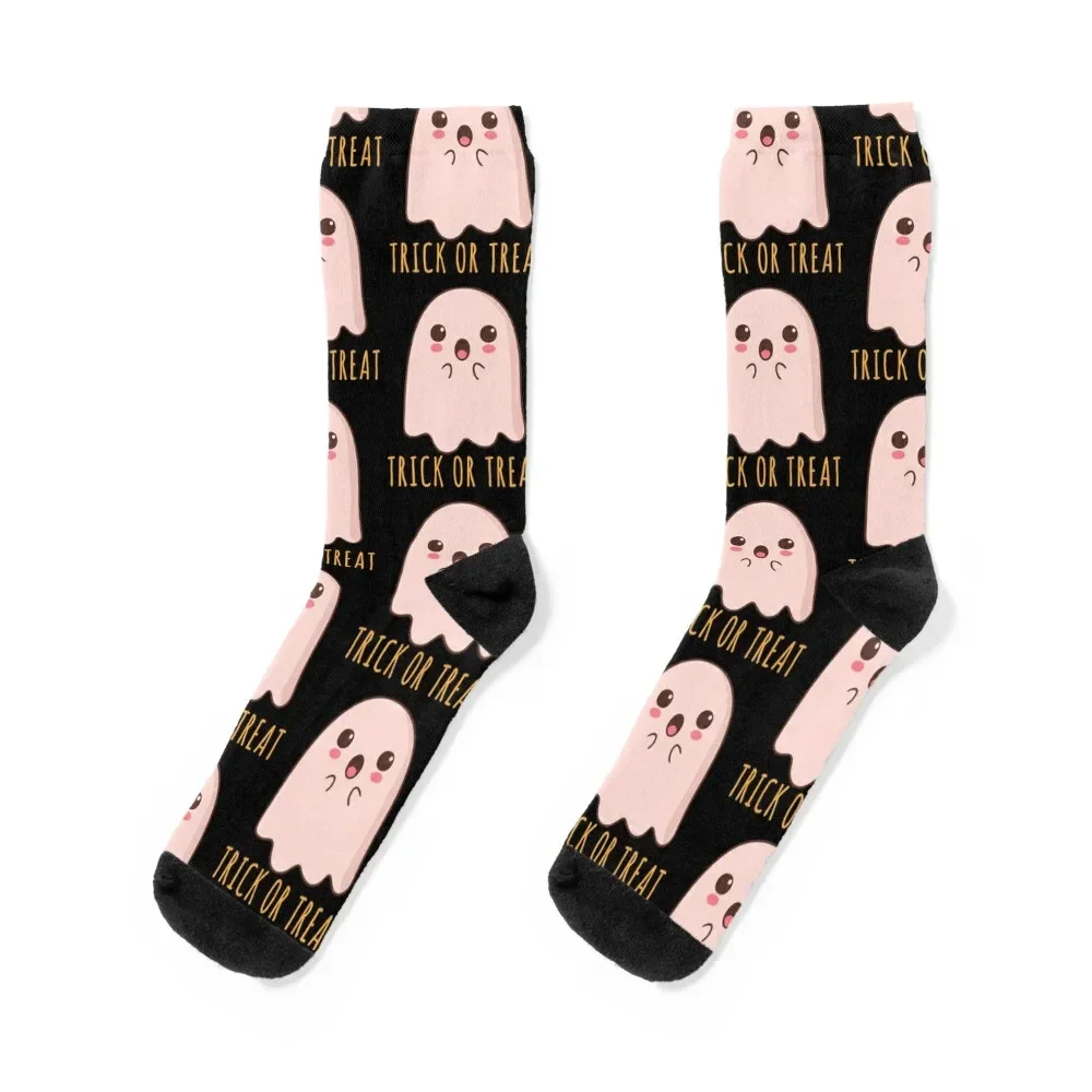 

Trick Or Treat Cute Halloween Ghost Design Socks gym halloween Non-slip Antiskid soccer Socks For Girls Men's