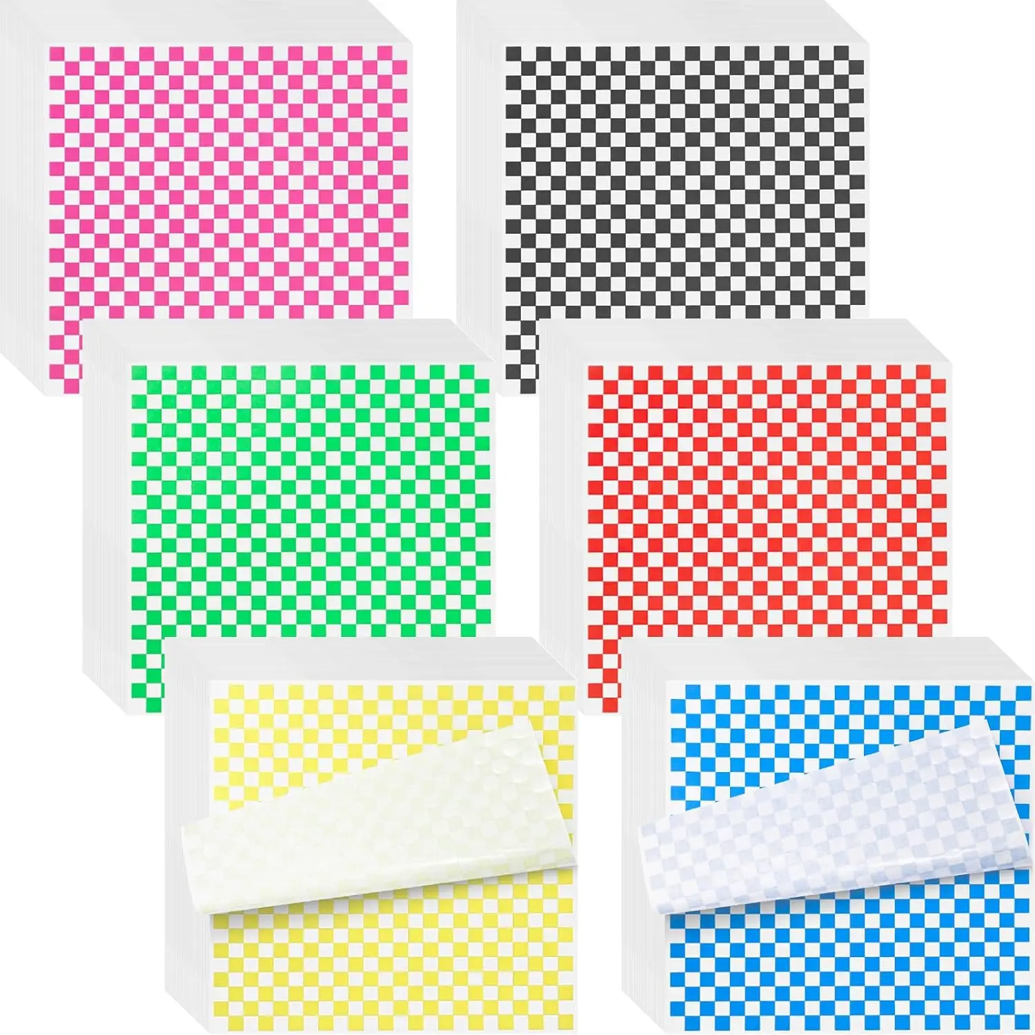 

960 Pieces Deli Wax Paper Sheets 12 x 12 inches Checkered Sandwich Wrapping Paper Food Basket Liners for Food Serving, Party, Fe