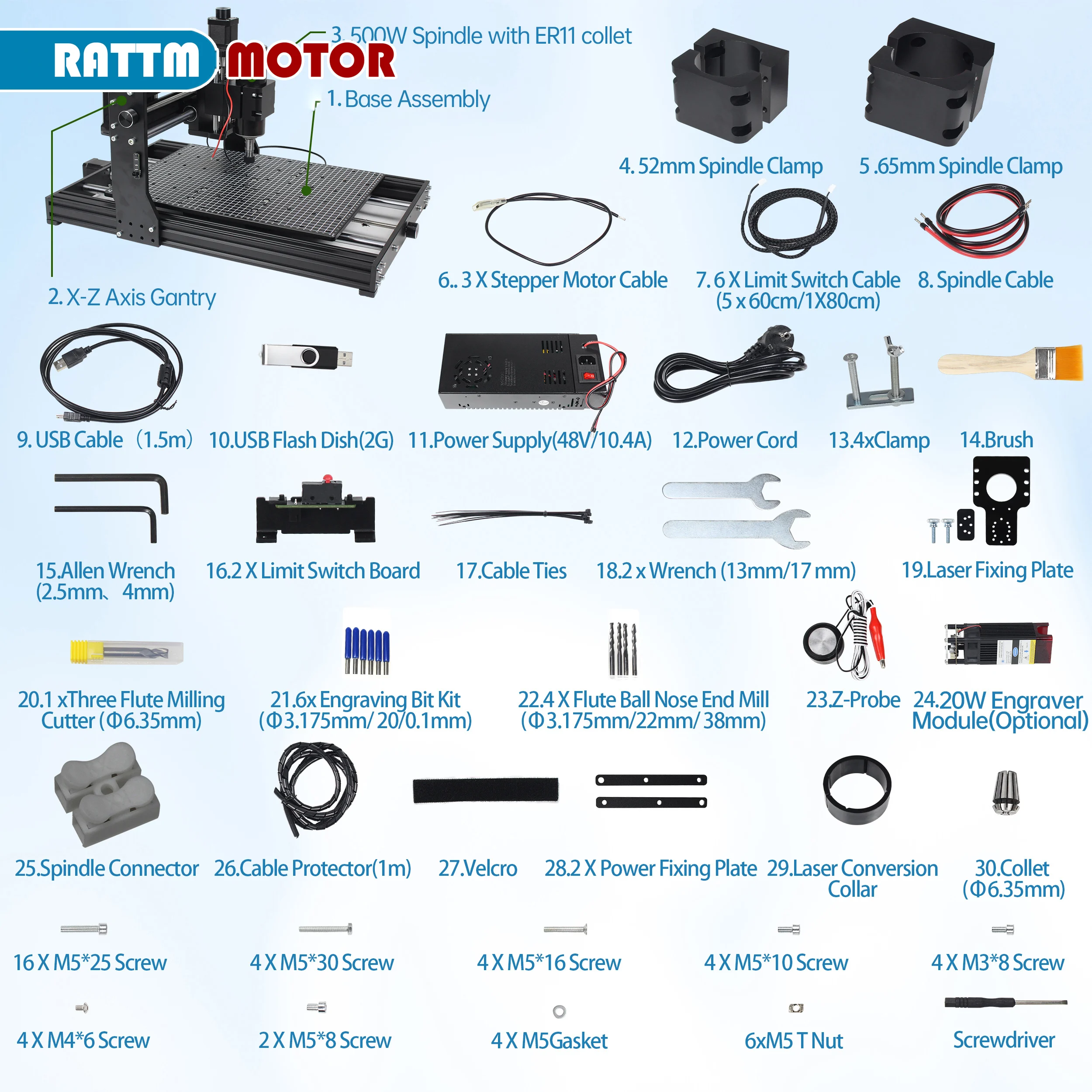 【EU Free VAT】500W 4030 Pro DIY 2 in 1 3 Axis GRBL CNC Laser Engraving Machine With 10W 20W 40W Laser Module 400*300mm Engraver