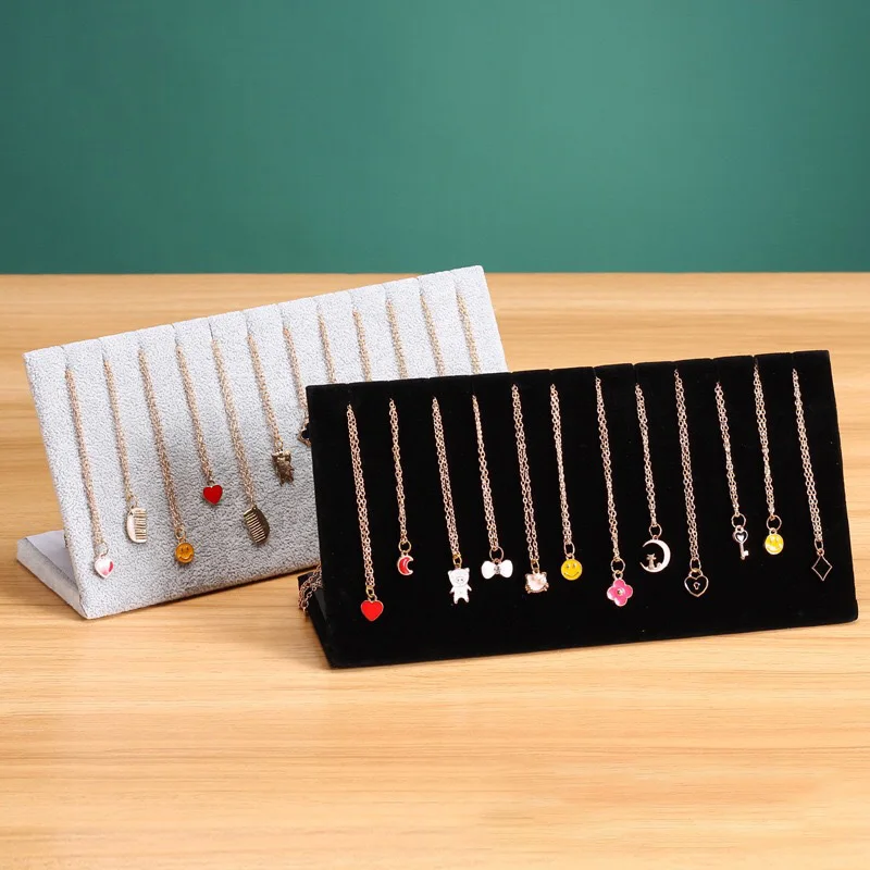 

1 шт., L-образная подставка для демонстрации ожерелий, L-образная подставка для демонстрации ожерелий из черного плюша, органайзер для ювелирных изделий, подставка для демонстрации украшений