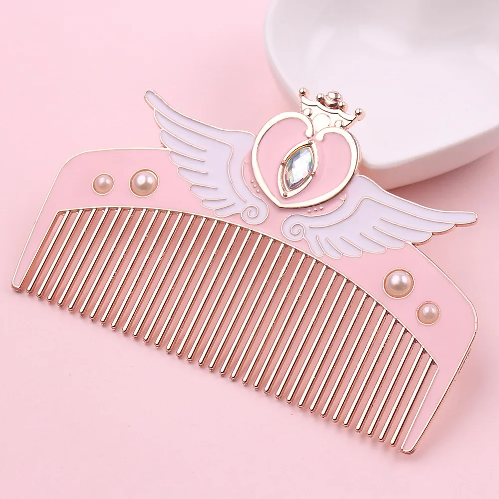 Anime Sailor Moon Pettine per parrucchieri puntelli Cosplay Cardcaptor Sakura Pink Woman Cartoon Metal Pettine regalo di originalità con borsa