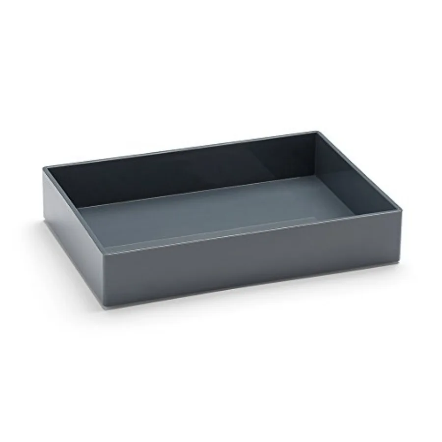 Stackable Medium Accessory Tray - Modular Lacquer Desk Trays for Office Organization, Color-Coordinated Office Supplies for Des