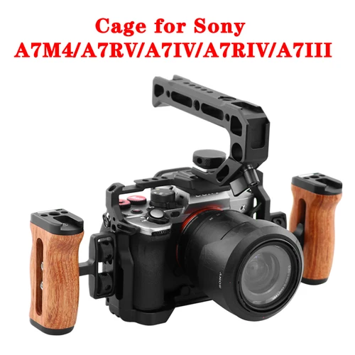 Imagen 1 del producto Para Sony A7M4 M3 R3R2 R5 A7IV/III/A1Camera Cage rig con ranura Arca Swiss 1/4 ""3/8"" tornillo para soporte de disparo Vertical Horizontal