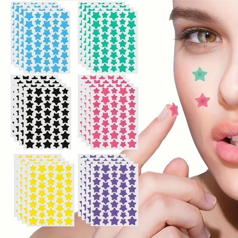 240-1600Pcs Utra-thin Multi Color Star Acne Patches Facial Concealer Acne Patches Pimples Pad Face Decoration Sticker For Party