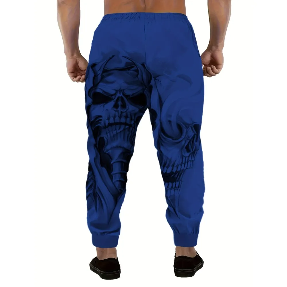هالوين الرجال 2026 Sweatpants الجمجمة المطبوعة ركض سليم صالح السراويل عارضة صالة السراويل مع جيوب الخريف الشتاء الشارع الشهير #5