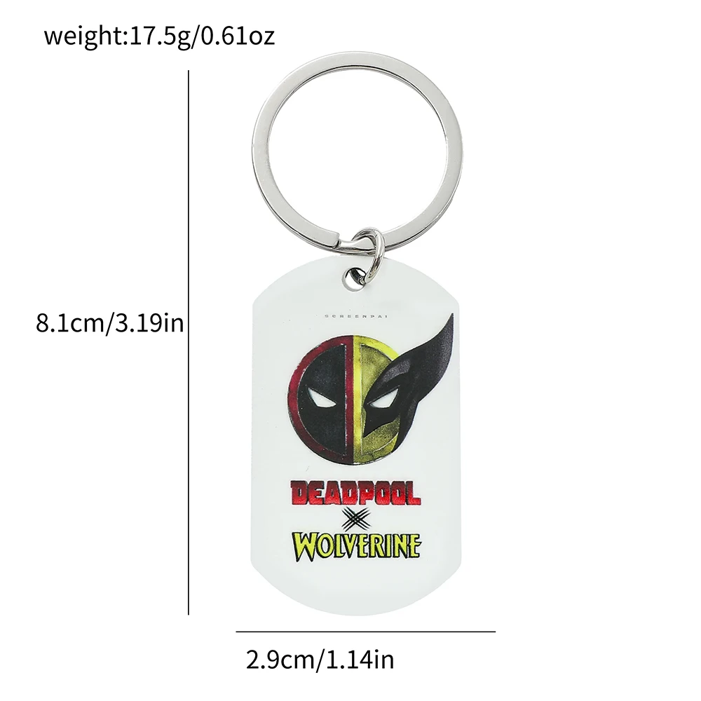 Marvel Deadpool & Wolverine Keychains Superhero Stainless Steel Best Friends Pendant Keyrings for Men Friendship Jewelry