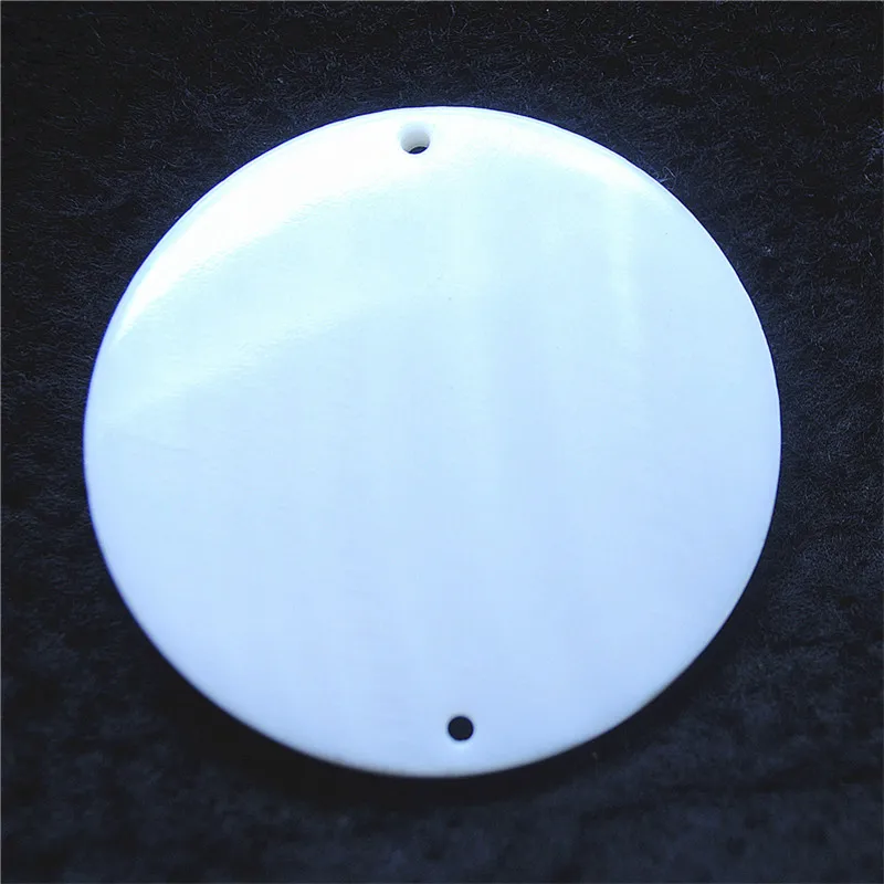 4PCS Natural Shell Pendants White Color Mother Of Pearl With Two Holes As Matching Necklace Making Findings 55MM Free Shippings