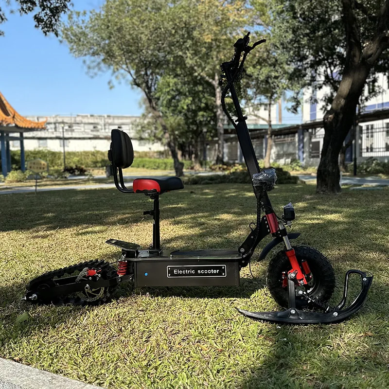 Electric Unisex Foldable Off-Road Snow Scooter Triangle Track Ski Car Sleigh With Sensor Technology For All Ages