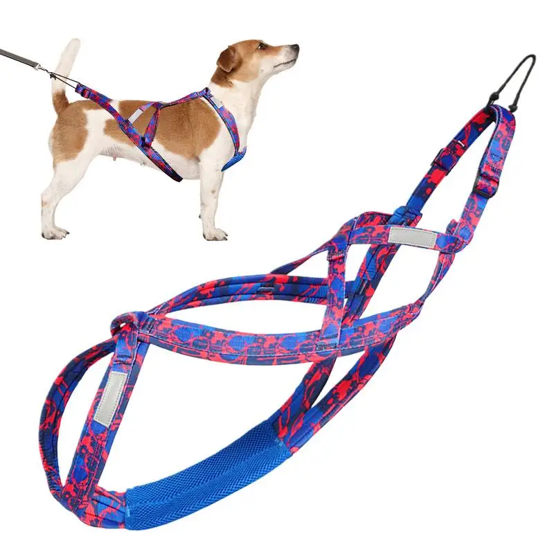 Dog Sled Harness Adjustable Dog Chest Harness Reflective Dog Harness Outdoor Dog Rope Flexible Dog Training Rope for Sledding