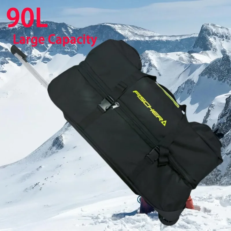 Bolsa de esquí de gran capacidad, funda protectora para casco, accesorios de snowboard, botas de esquí de hielo, 90L