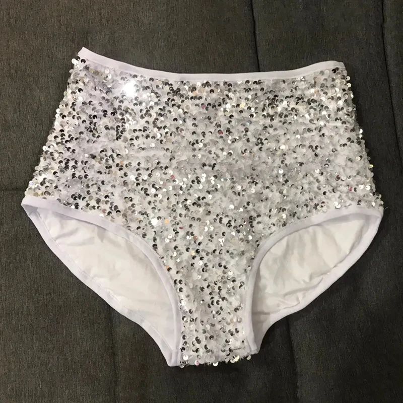 Short de danse sur poteau pour femmes, pantalon de Jazz à paillettes brillantes, Performance en boîte de nuit, Gogo Pole Dancewear, short taille moyenne, Costume de scène VDB3179