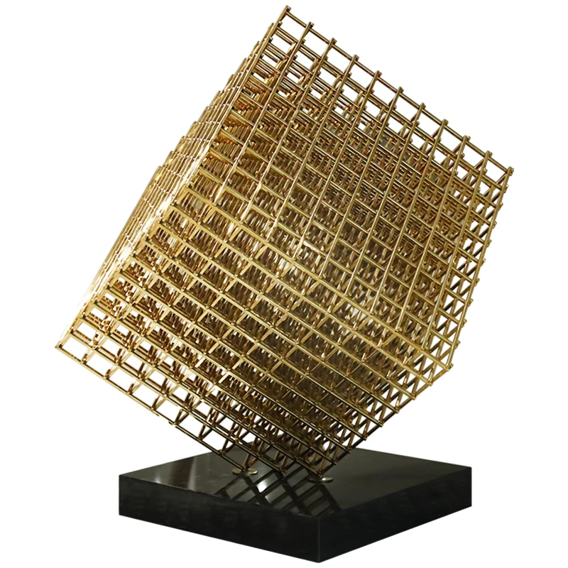 %jj.Dali Stainless Steel Cube Geometrical Large Art Furniture Decoration Aesthetic Room Home Decor for Hotel, Lobby*r
