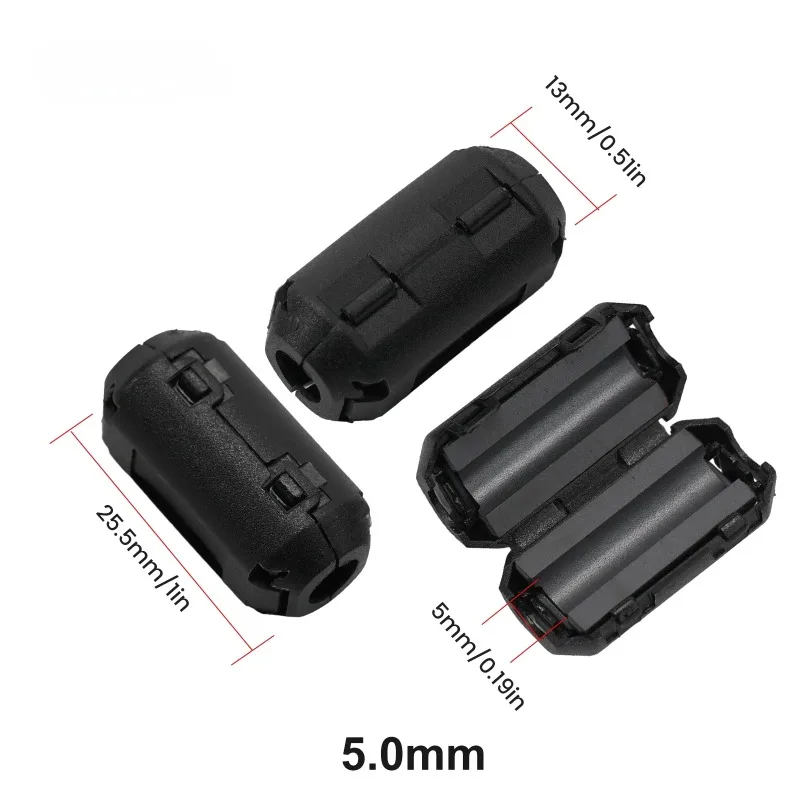 ZEXEF 10 قطعة 3.5/5/7/9/13 مللي متر حلقية الأساسية الفريت حبة كليب خنق EMI RFI مشبك مرشح الضوضاء ل USB/فيديو كابل سلك الطاقة