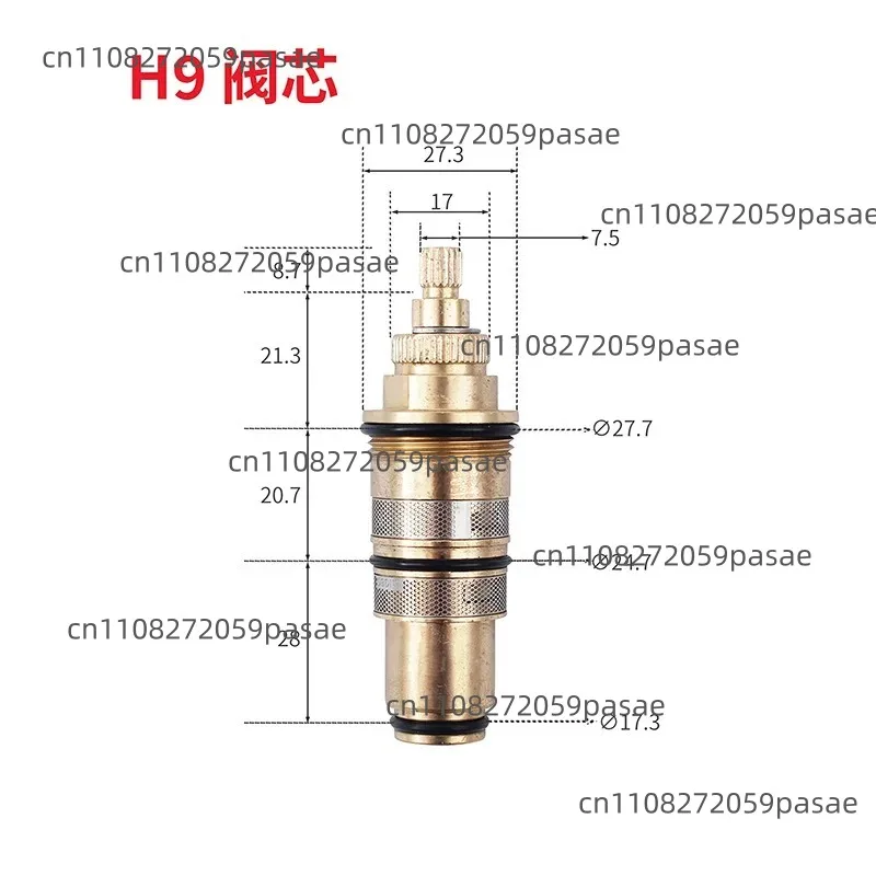 All-Copper Thermostatic Valve Core; Thermostatic Valve Core for Household and Solar Applications; Hot/Cold Temperature Control
