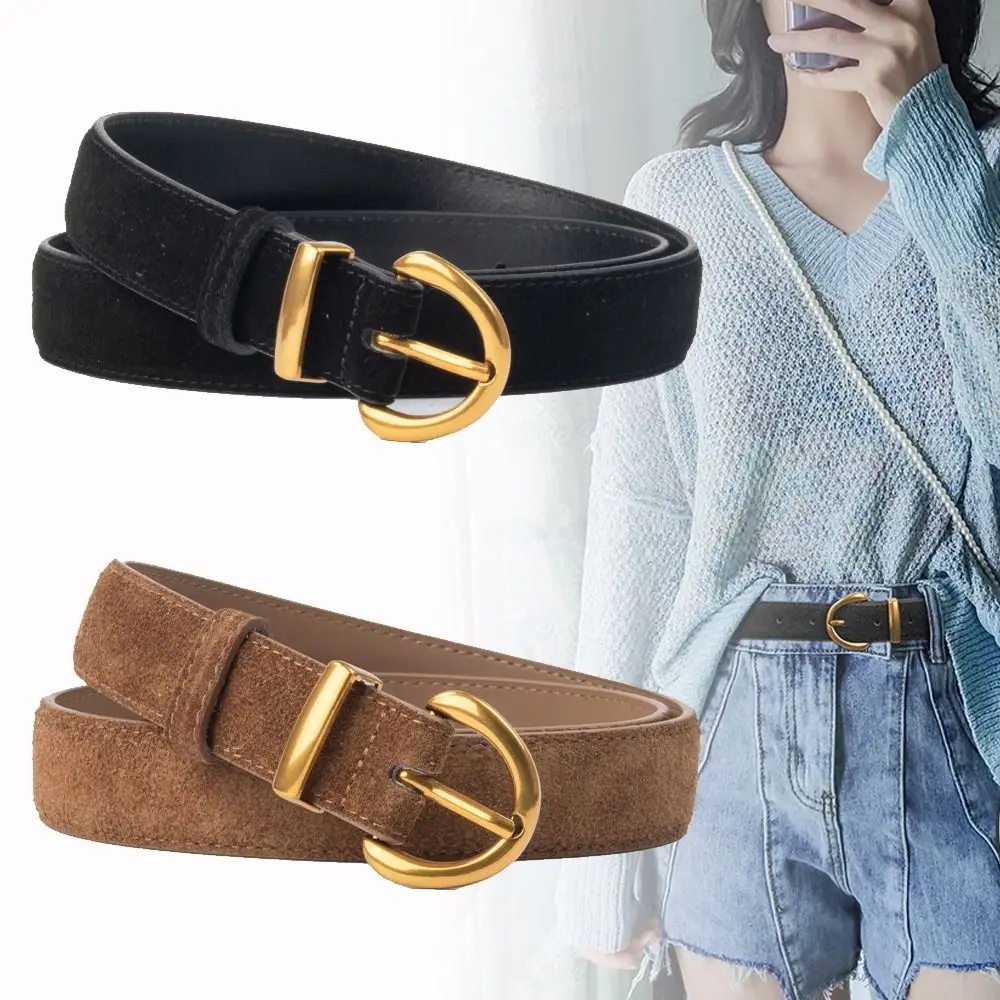 

Gifts Luxury Design Suede Leather Belt Casual Trendy Business Waist Strap Versatile Trouser Dress Belts