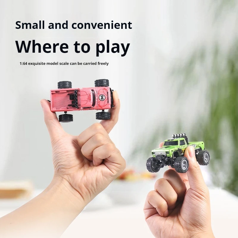 1:64 Speed Mini Remote Control Car Alloy Off-Road Shock Absorber Climbing Car Cool Light Shock Absorber Children'S Toy Xmas Gift