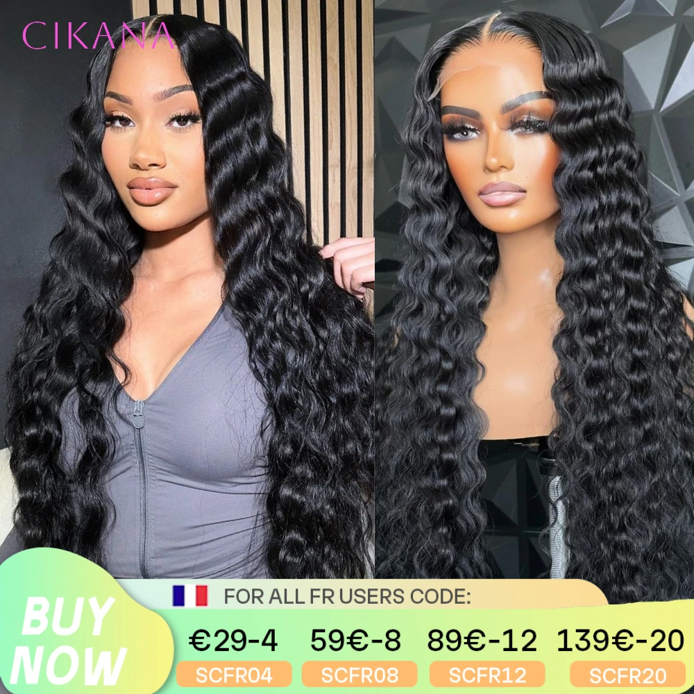 4x4 Deep Wave Lace Closure Wigs 180 Density 13x6 Brazilian Deep Curly Wigs Pre Plucked 13x4 Lace Front Human Hair Wigs For Women