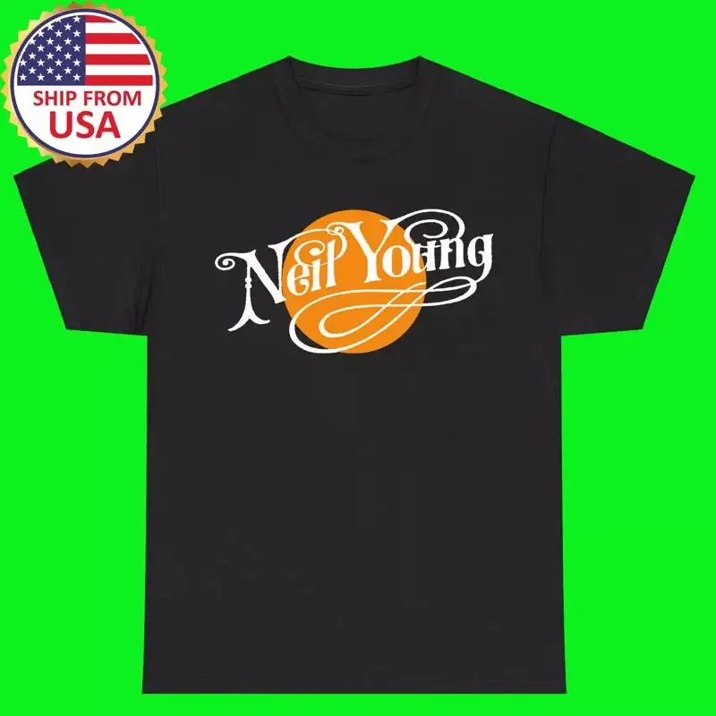 Neil Young Legend Black T Shirt Size S 5XL