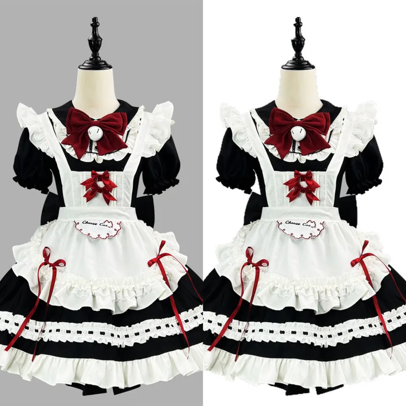 

Lolita Servant Dresses JK Black White Cute Soft Girl Y2K Servant Dresses Cosplay Set Sweet Girl Cafe Anime A-line Skirt Suit New