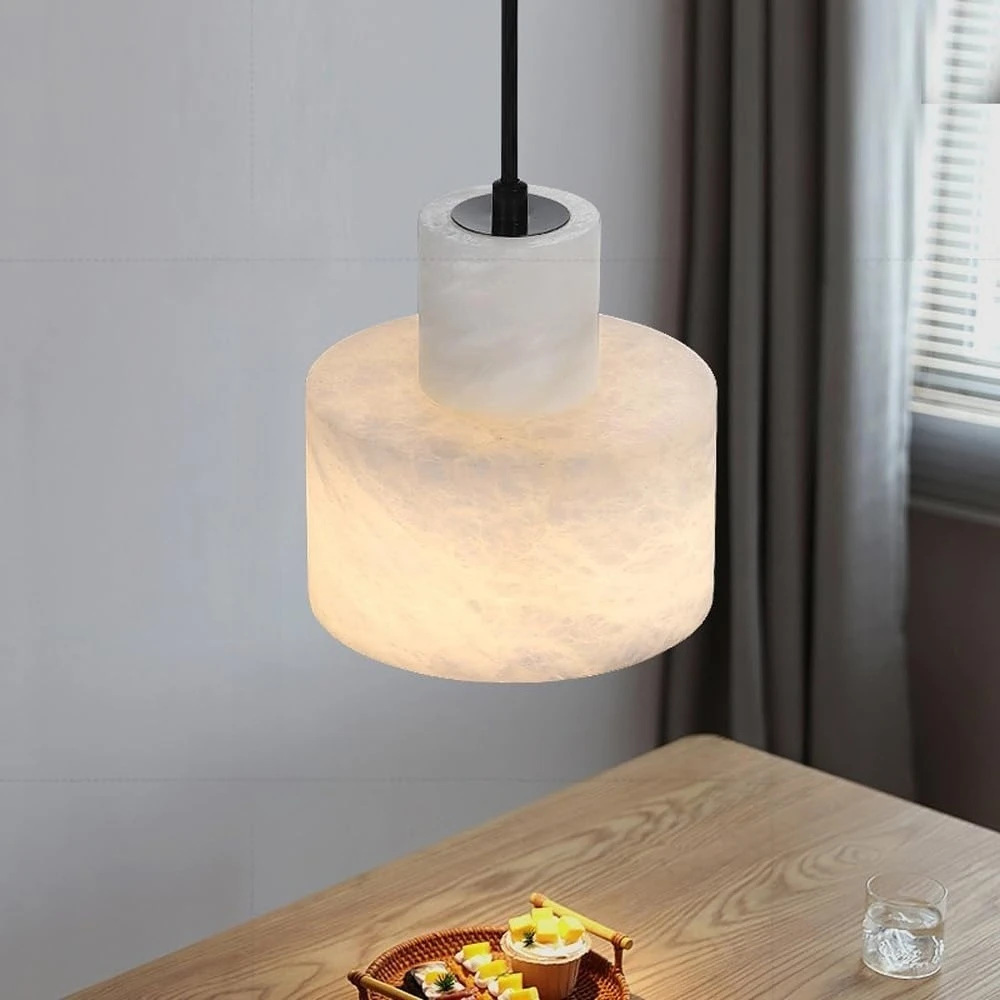 Natural Alabaster Pendant Light E27/E26 LED Hanging Lamp for Kitchen Island Dining Room Marble Shade Nodic Home Decor Lighting