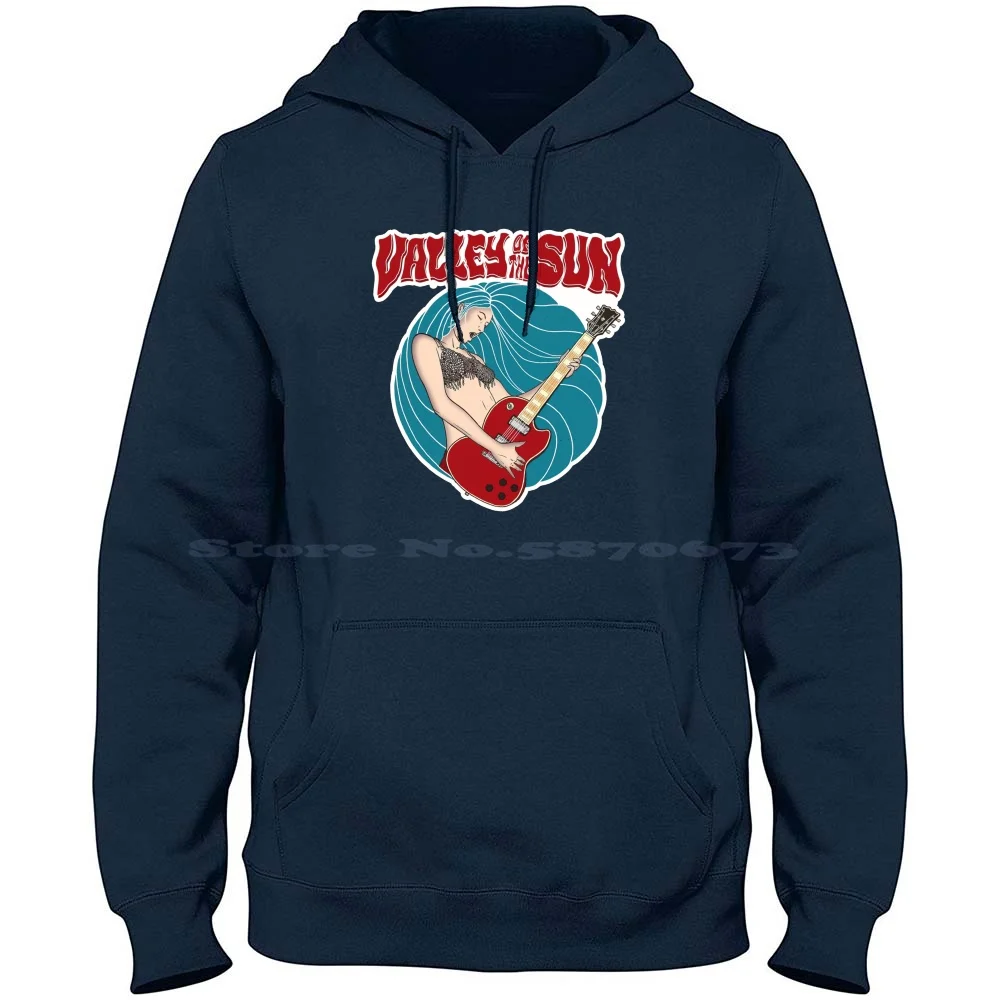 Blue Hair Lady Guitarist 100% Cotton Hoodie Caryopteris Parsley Cellar Valley Of The Sun Darling God Valley Of The Sun