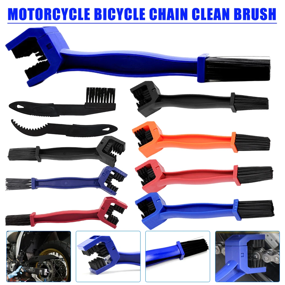 Motorcycle Chain Brush Cleaner Portable Bicycle/Moto Brush Clean Chain Cleaner Outdoor Scrubber Road Care Tools Motorcycle Parts