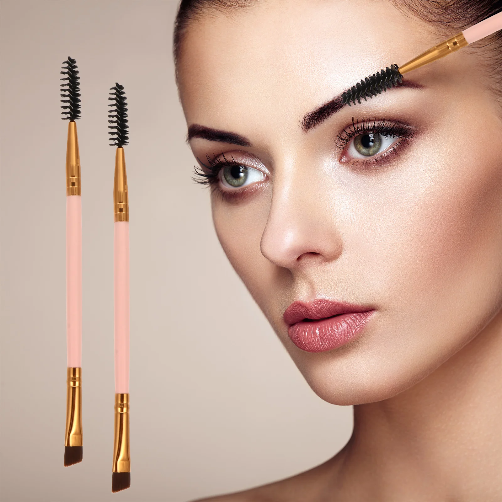 6 uds cepillos para cejas en ángulo doble punta Spoolie pestañas herramientas de maquillaje para cejas Idea de regalo ceja en ángulo Spoolie para cejas