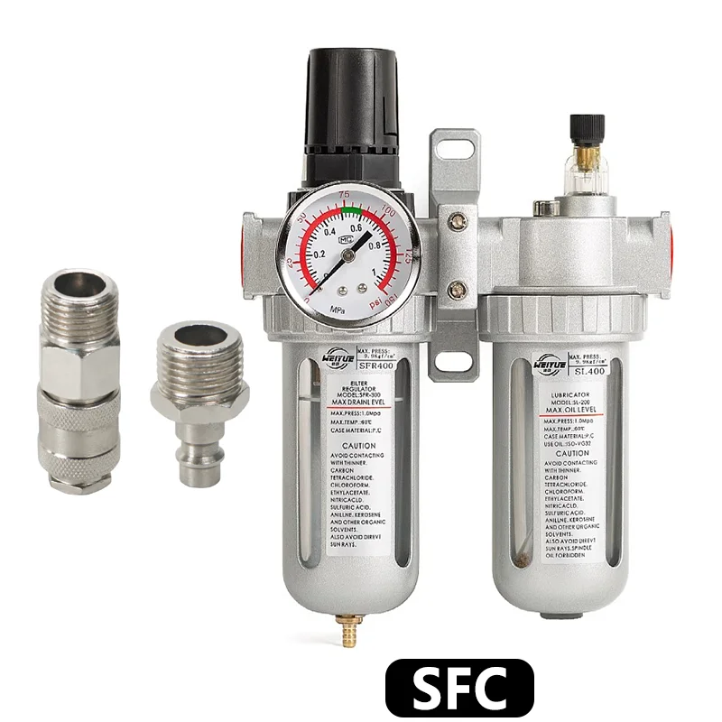 Compressor de ar Regulador do Filtro de ar Separador de Óleo e Água Filtro de Armadilha Válvula Reguladora Dreno Automático Sfc400 Sfc300 Sfc200