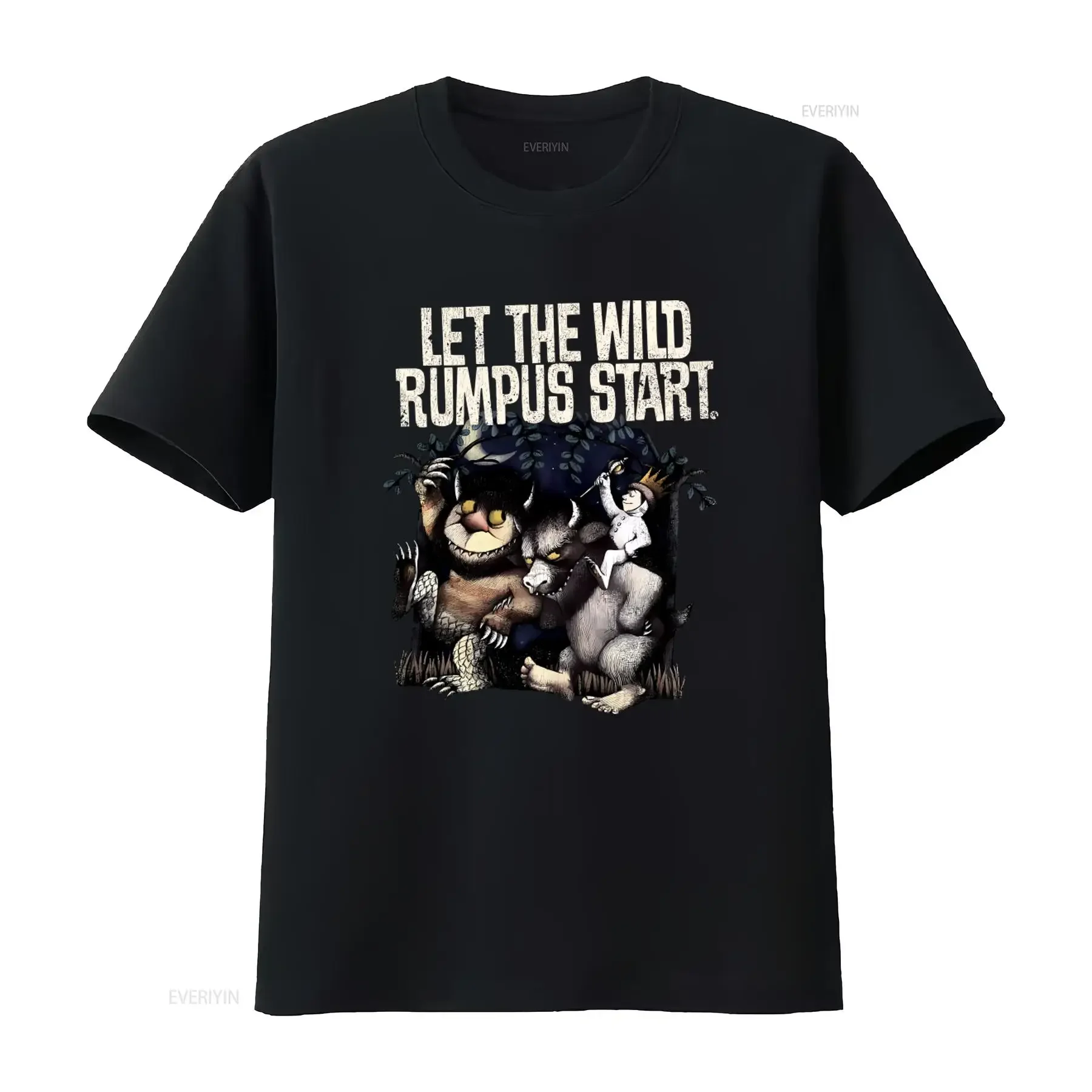 Let The Wild Rumpus Start Where Things Are T Shirt for Soft Comfortable vintage Washed Stylish graphic Versatile streetwear