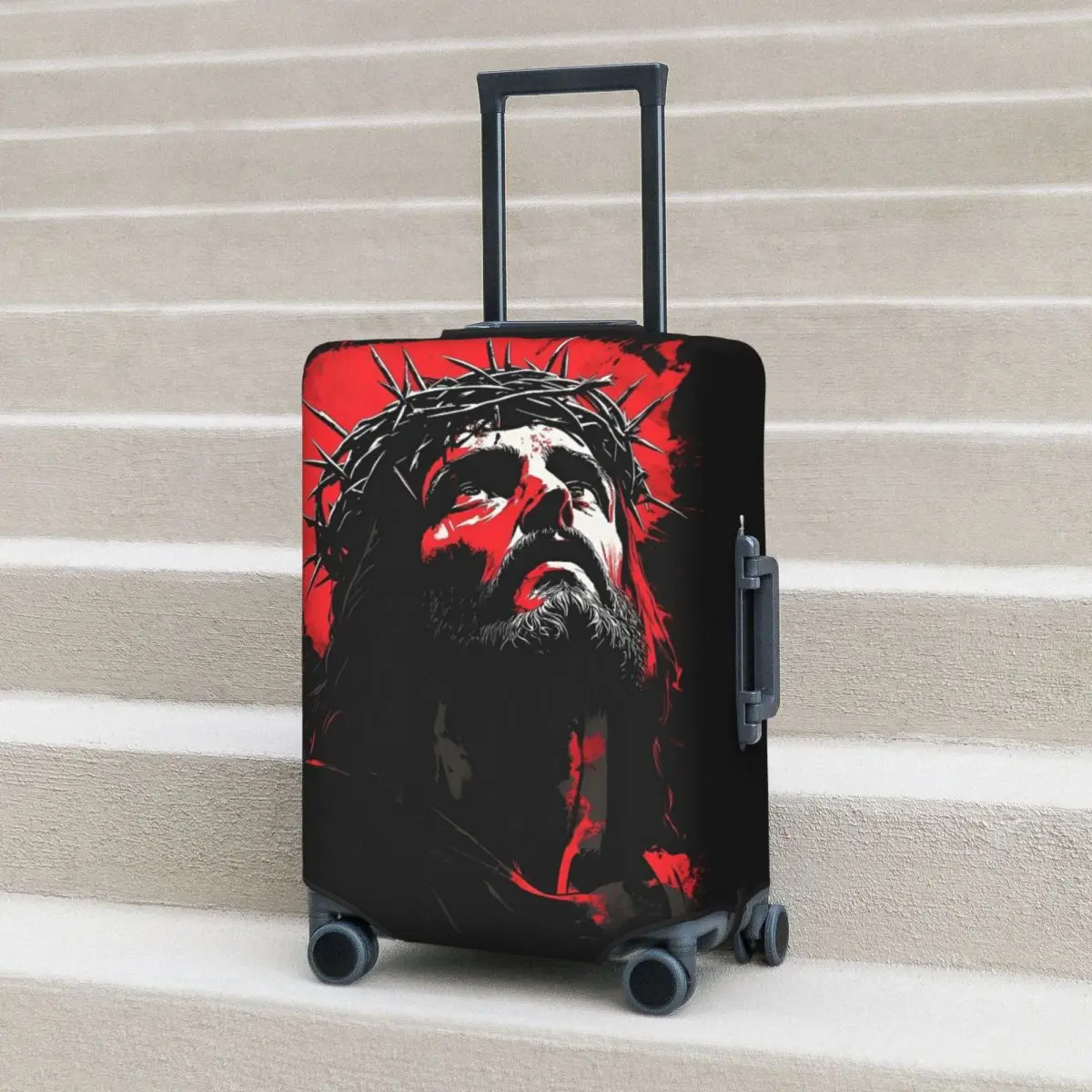 

Christ Saviour Jesus Suitcase Cover Cruise Trip Protection Vacation Useful Luggage Accesories