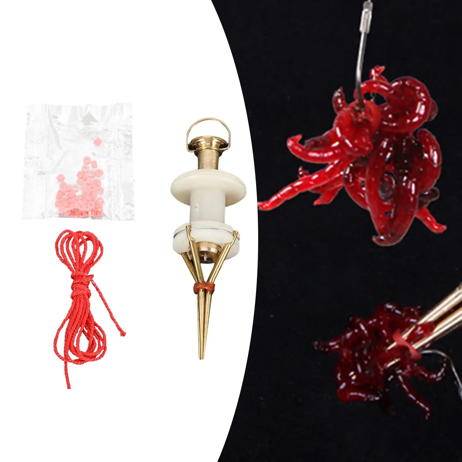 คลิปหนีบหนอนเลือด 2x, คลิปหนีบแบบพกพา 4 ขา, อุปกรณ์ตกปลา, ชุดคลิปหนีบสีแดง, คลิปหนีบเหยื่อ